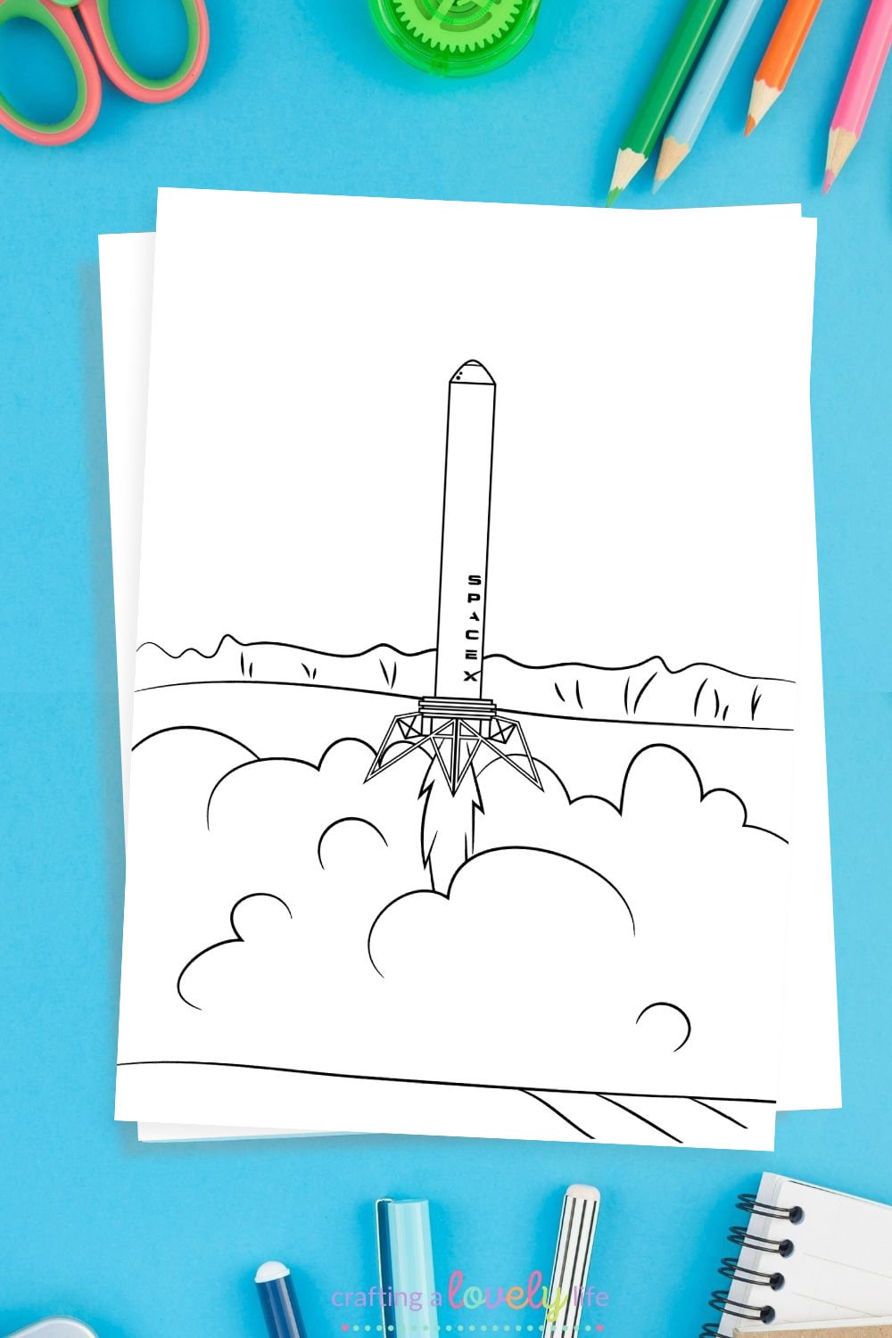 Spacex coloring pages printable colouring sheets digital download elon musk spacex starship starship orbital nasa spaceflight
