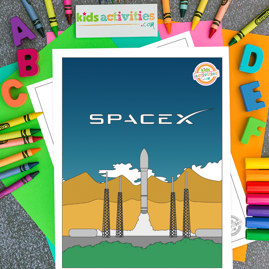 Here is how to download the coolest spacex rocket launch printables kids activities blog