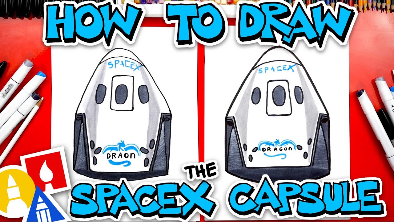 How to draw the spacex crew dragon capsule