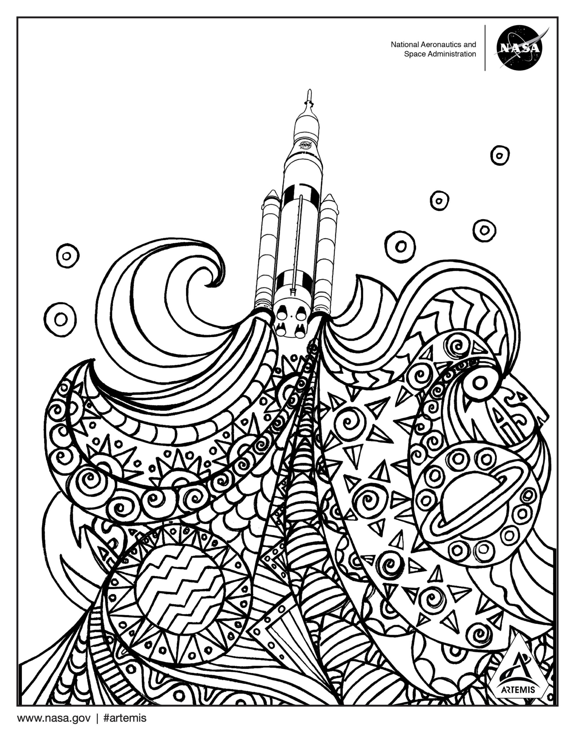 Stay busy with nasas artemis coloring and activity pages