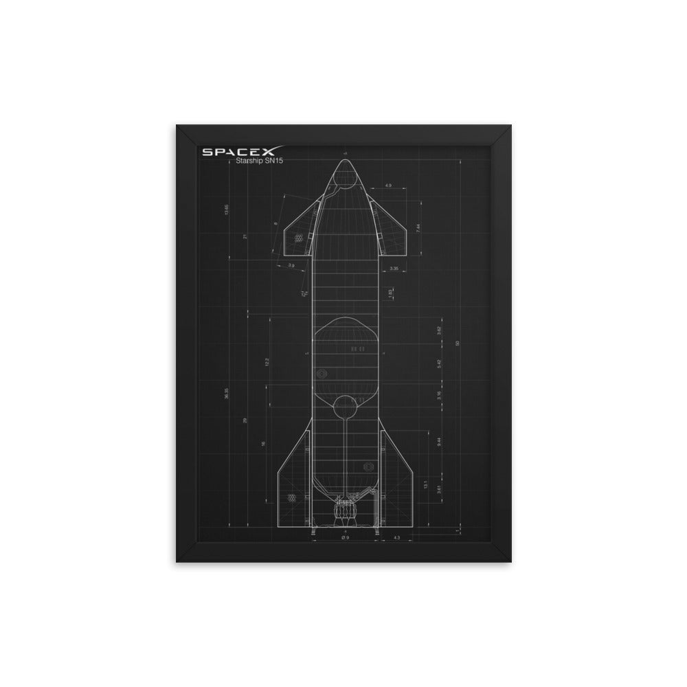 Starship blueprint framed poster â