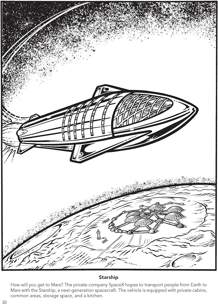 A trip to mars coloring book dover space coloring books petruccio steven james books