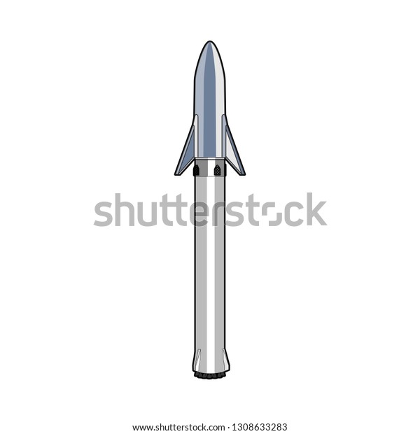 Spacex rocket bfr starship booster version stock vector royalty free