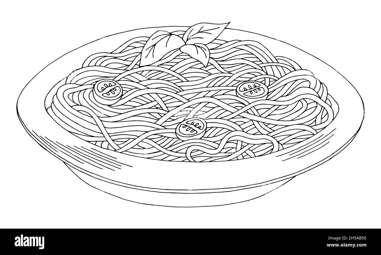 Pasta graphic black white isolated sketch illustration vector stock vector image art