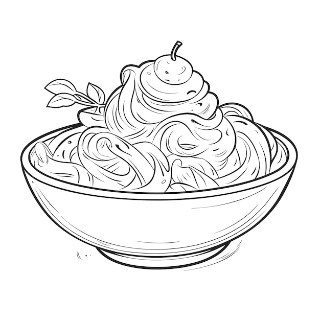 Premium vector fettuccine alfredo italy coloring pages for kid