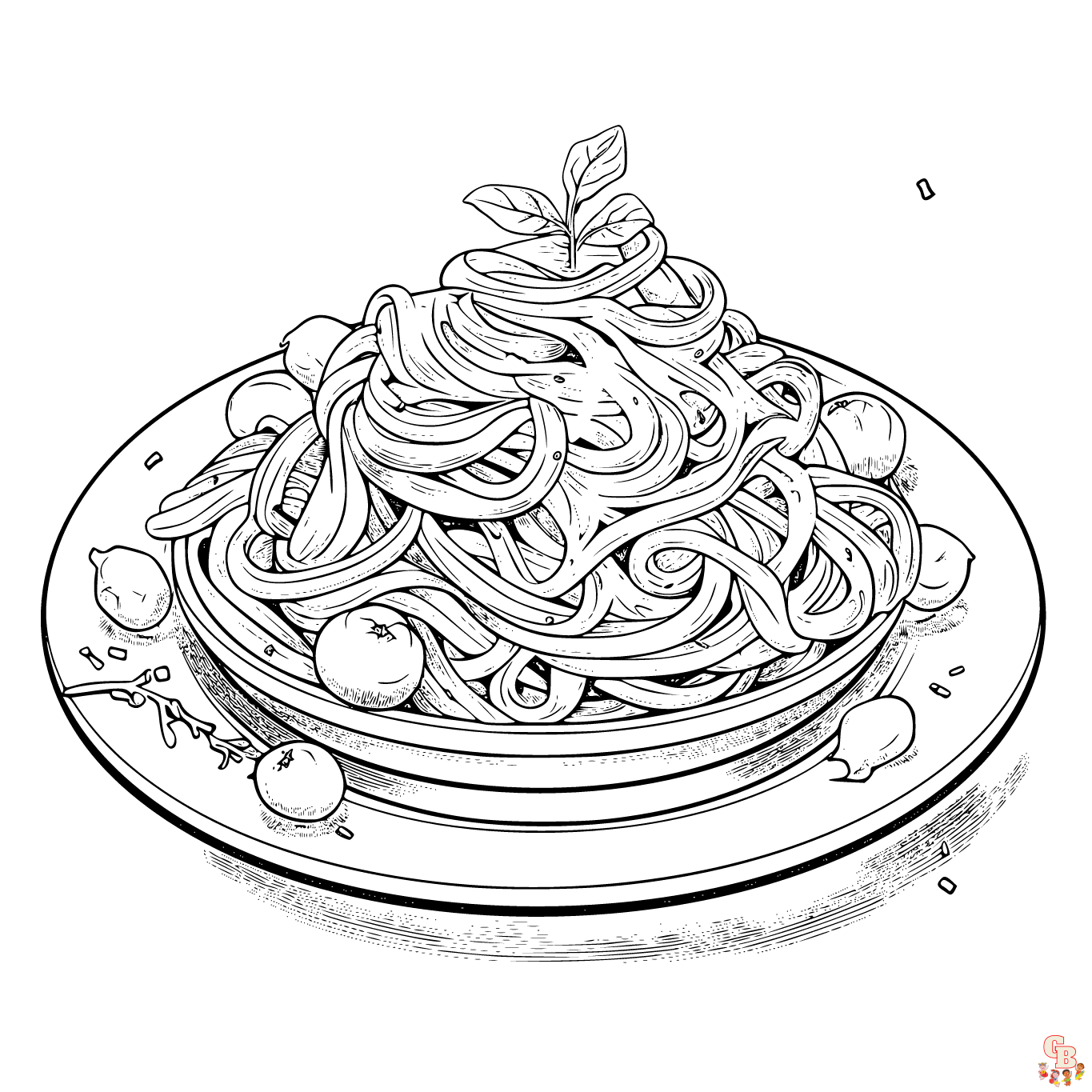 Printable spaghetti coloring pages free for kids and adults