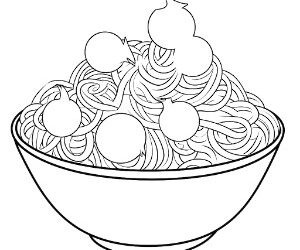 Free ð spaghetti and meatballs coloring pages â coloring corner
