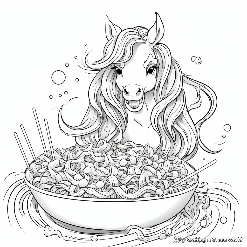 Unicorn food coloring pages