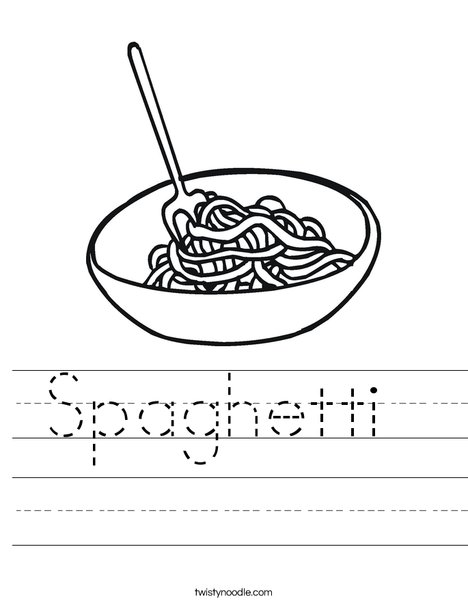 Spaghetti worksheet
