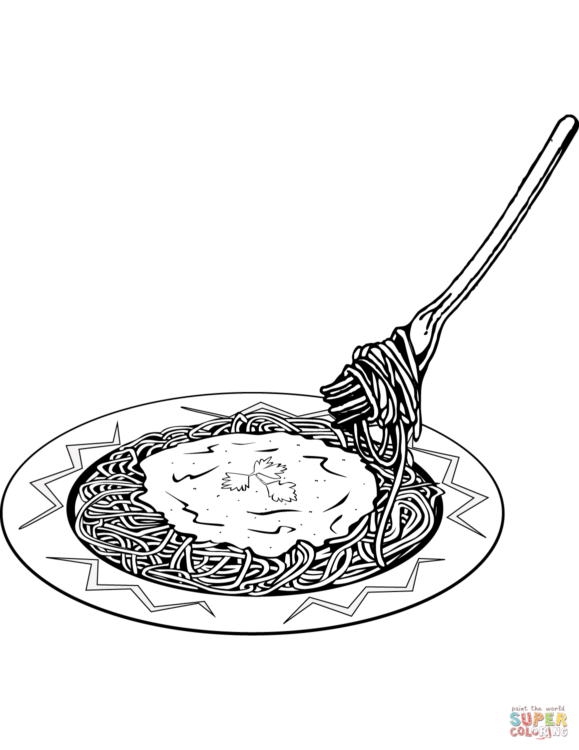 Italian spaghetti coloring page free printable coloring pages