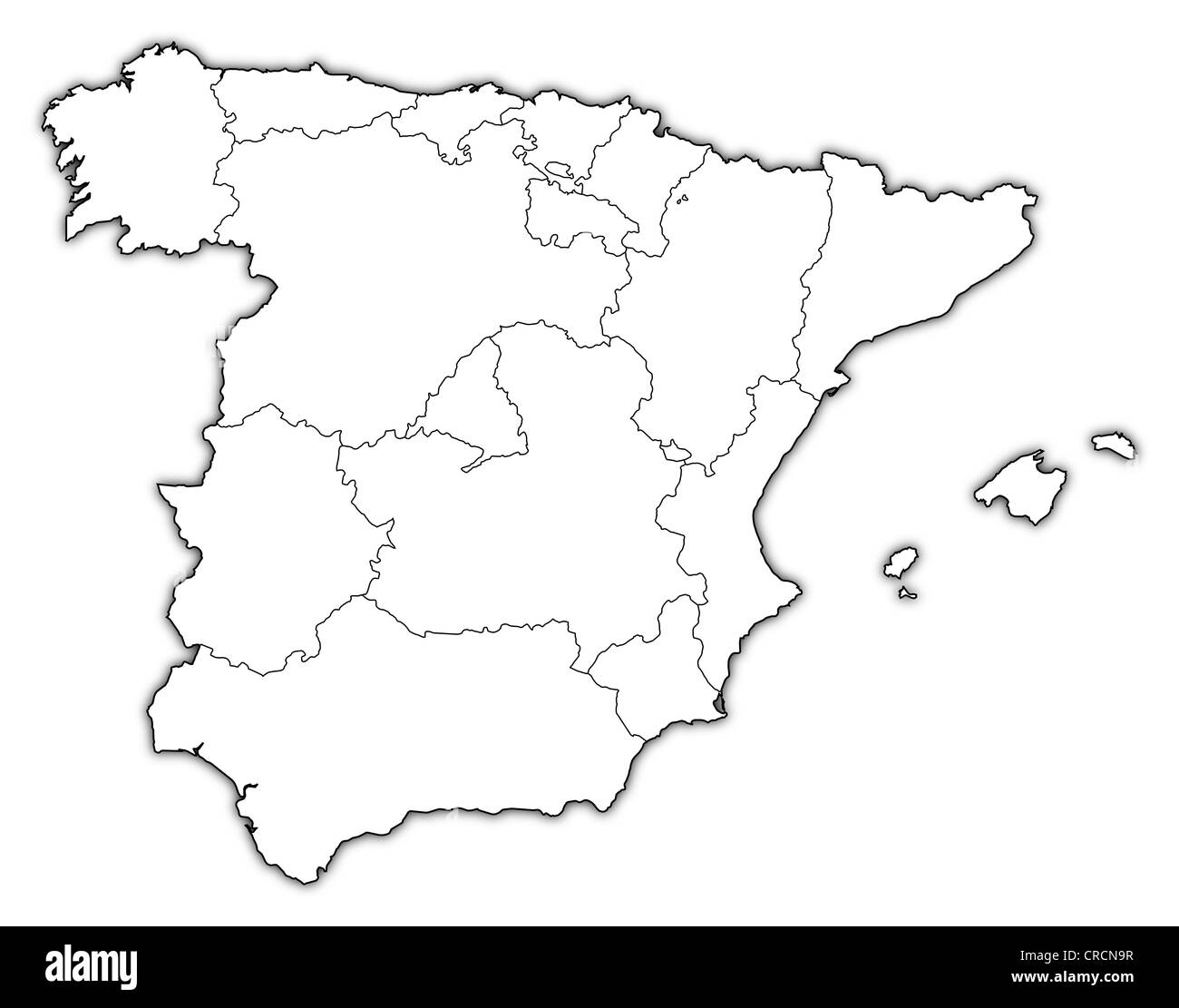 Spagna cartina foto e immagini stock in bianco e nero