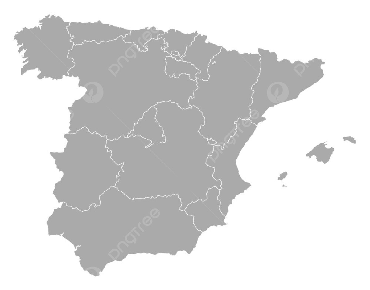 Map of spain political map of spain with the several regions photo background and picture for free download