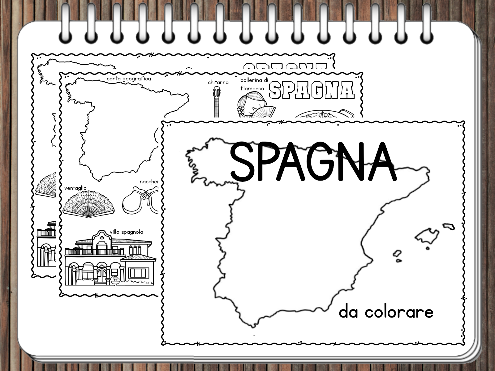 La spagna da colorare mamma e casalinga