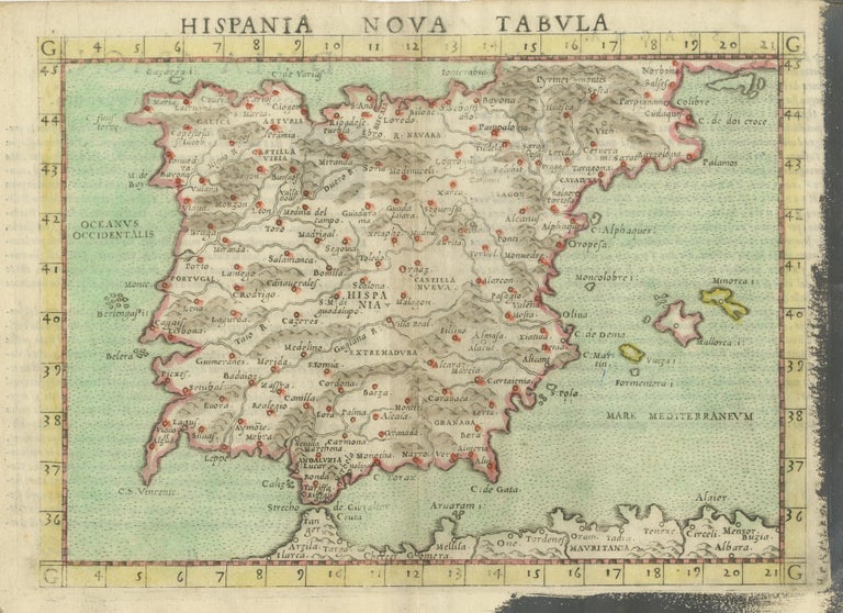 Antique map of spain including the balearic islands for sale at cartina geografica della spagna cartina geografica spagna