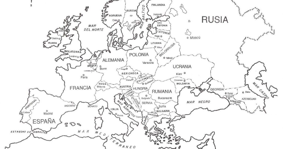 Map of europe in spanish free coloring pages free coloring pages europe map map