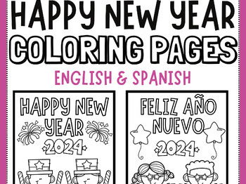 Happy new year coloring pages