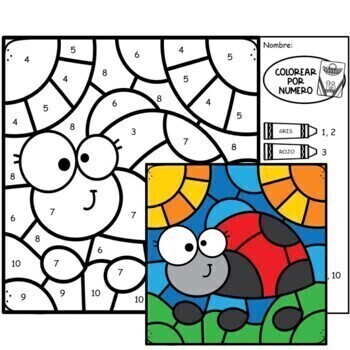 Spanish winter new years color by number code coloring pages sheets