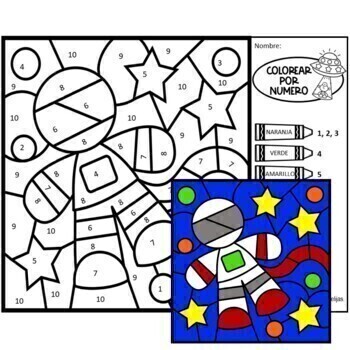 Spanish winter new years color by number code coloring pages sheets