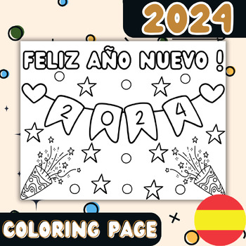 Feliz aão nuevo spanish happy new year coloring pages toast