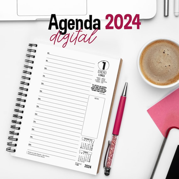 Printable agenda page x day printable pdf files organizer planner in spanish color note area online sheets