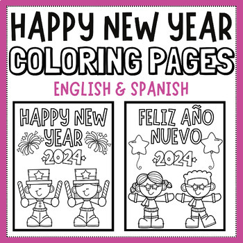 Freebie happy new year coloring pages