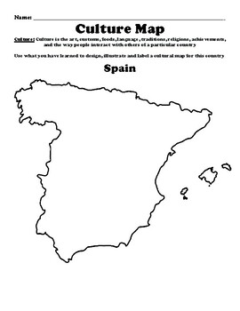Spain culture map worksheet by bac education tpt