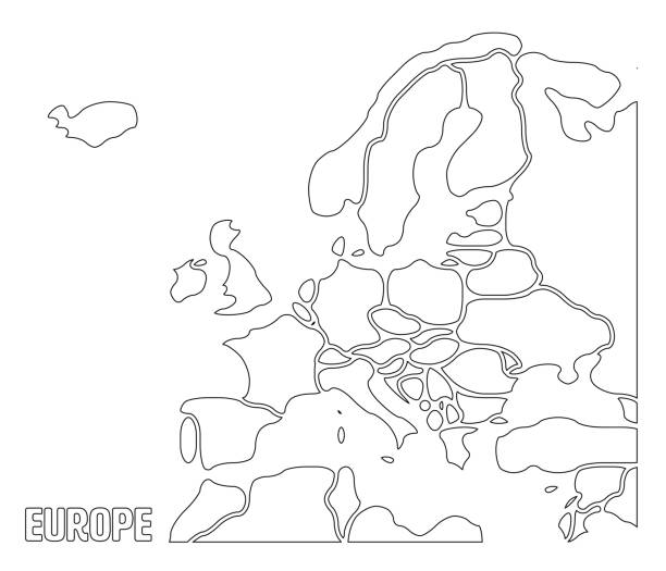 Spain blank map cartoon stock illustrations royalty
