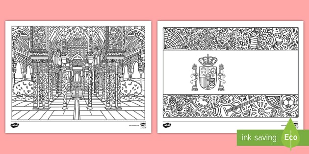 Spain mindfulness colouring sheets teacher made
