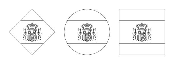 Spain flag badges background stock illustrations royalty