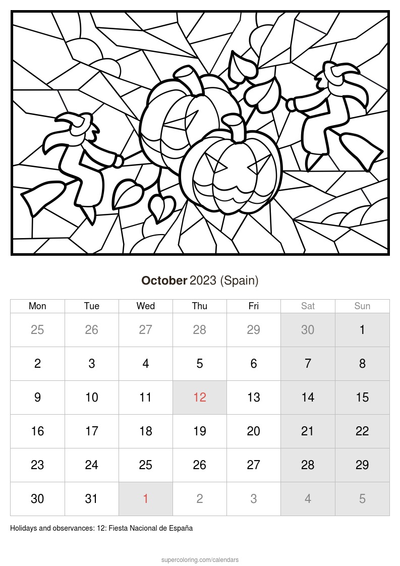 October calendar