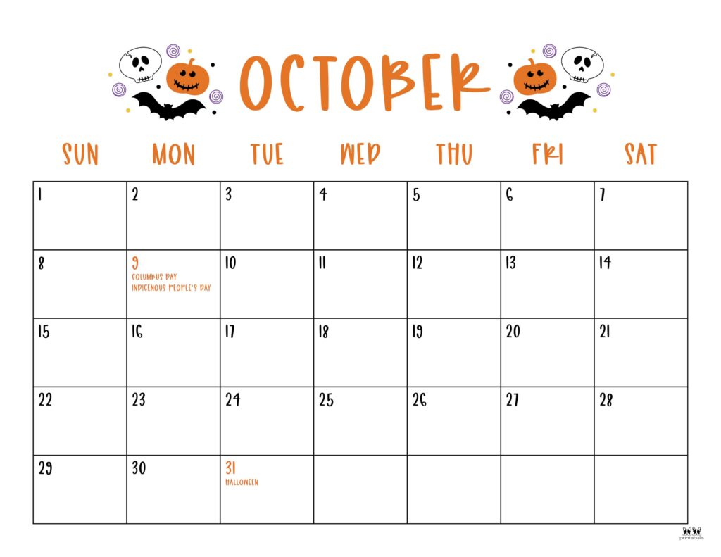 October calendars