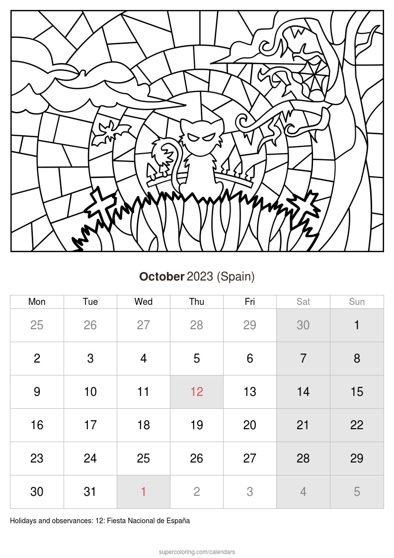 October calendar