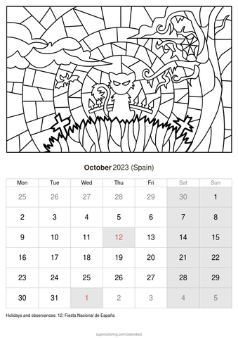 October calendar