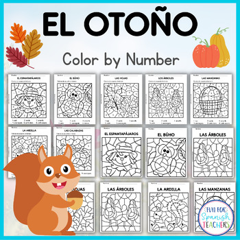 Spanish fall coloring pages tpt