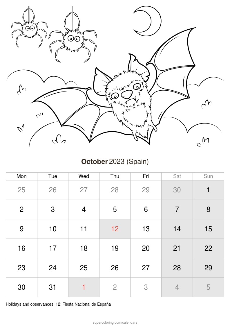 October calendar