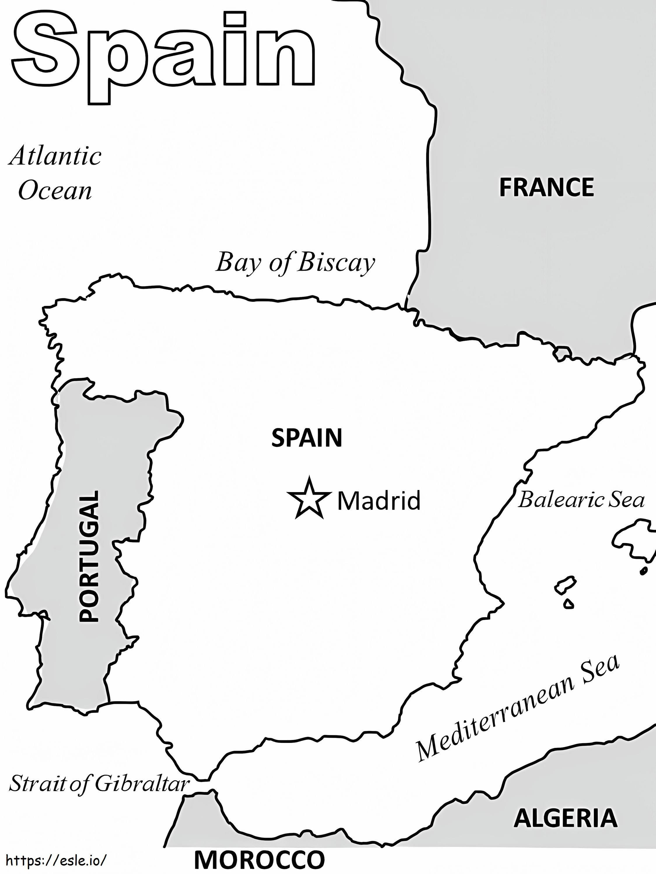 Map of spain coloring page