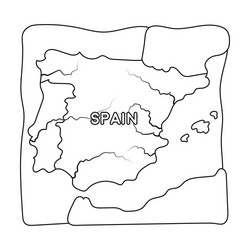 Map of spain icon outline style vector images