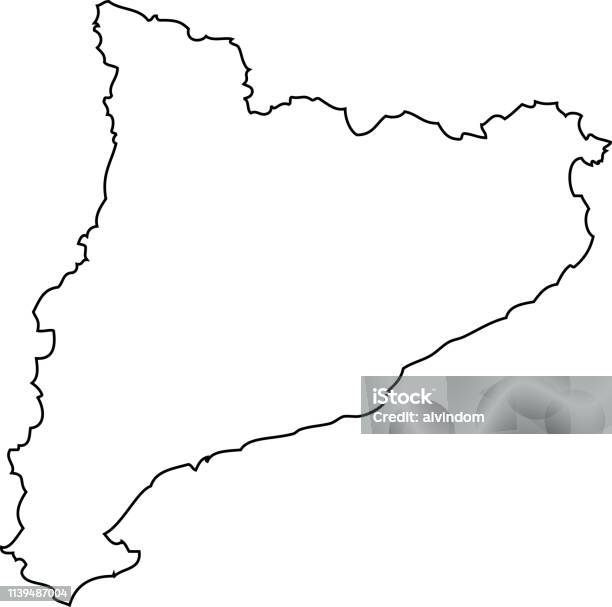 Catalonia map region of spain stock illustration