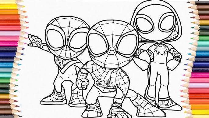 Drawing and coloring avengers members superheroes faces