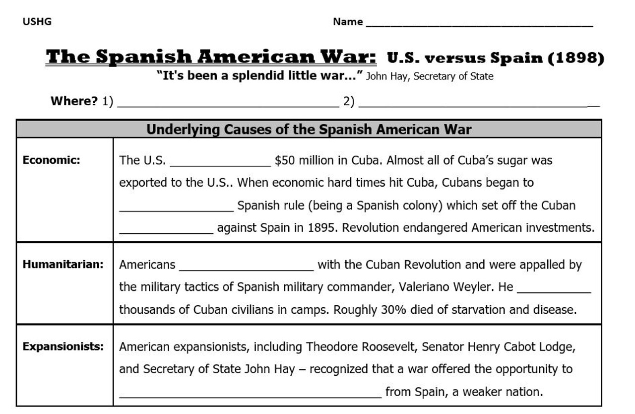 Imperialism the spanish american war lesson