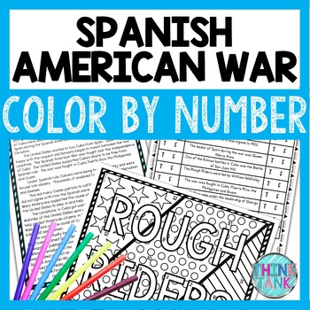 Spanish american war color by number reading passage and text marking