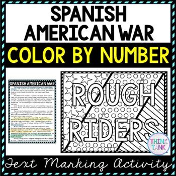 Spanish american war color by number reading passage