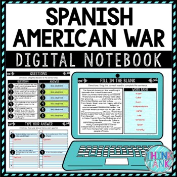 Spanish american war digital interactive notebook choice board