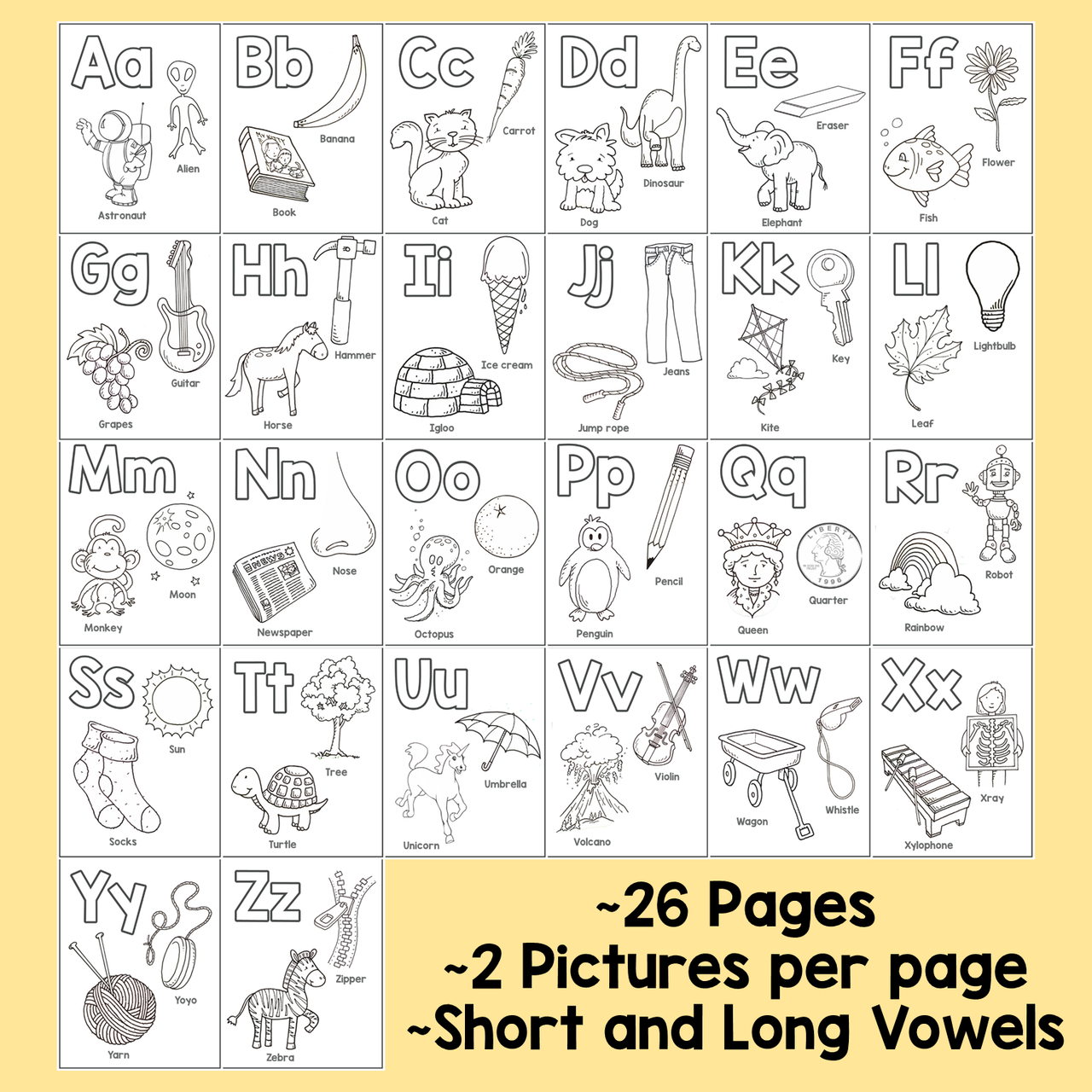 Alphabet coloring pages abc coloring worksheets dollar deal