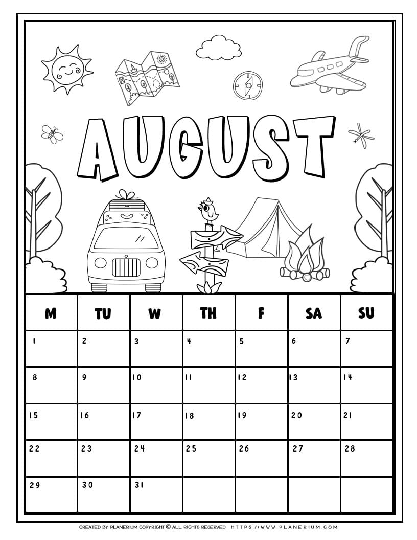 Coloring calendar