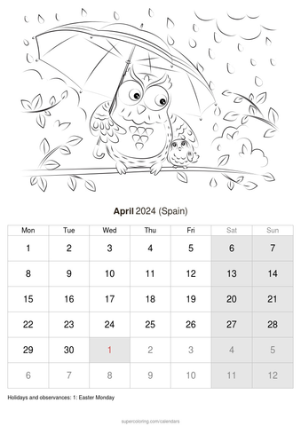April calendar