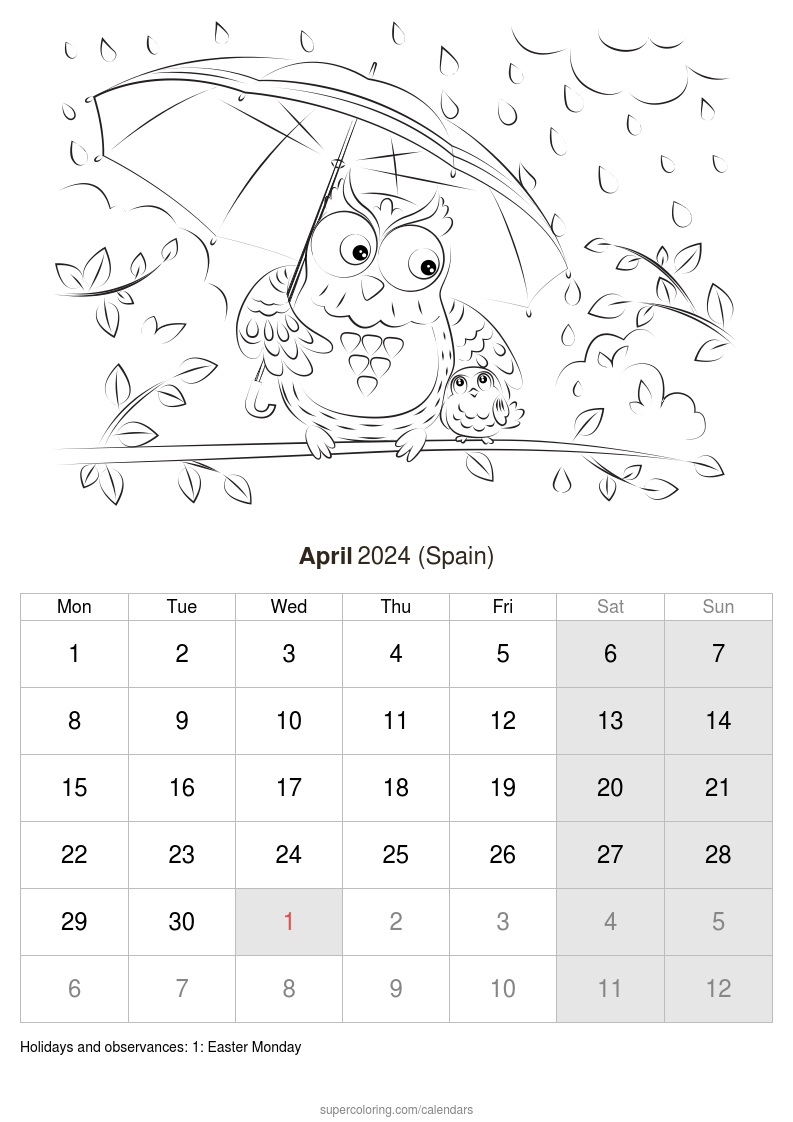 April calendar