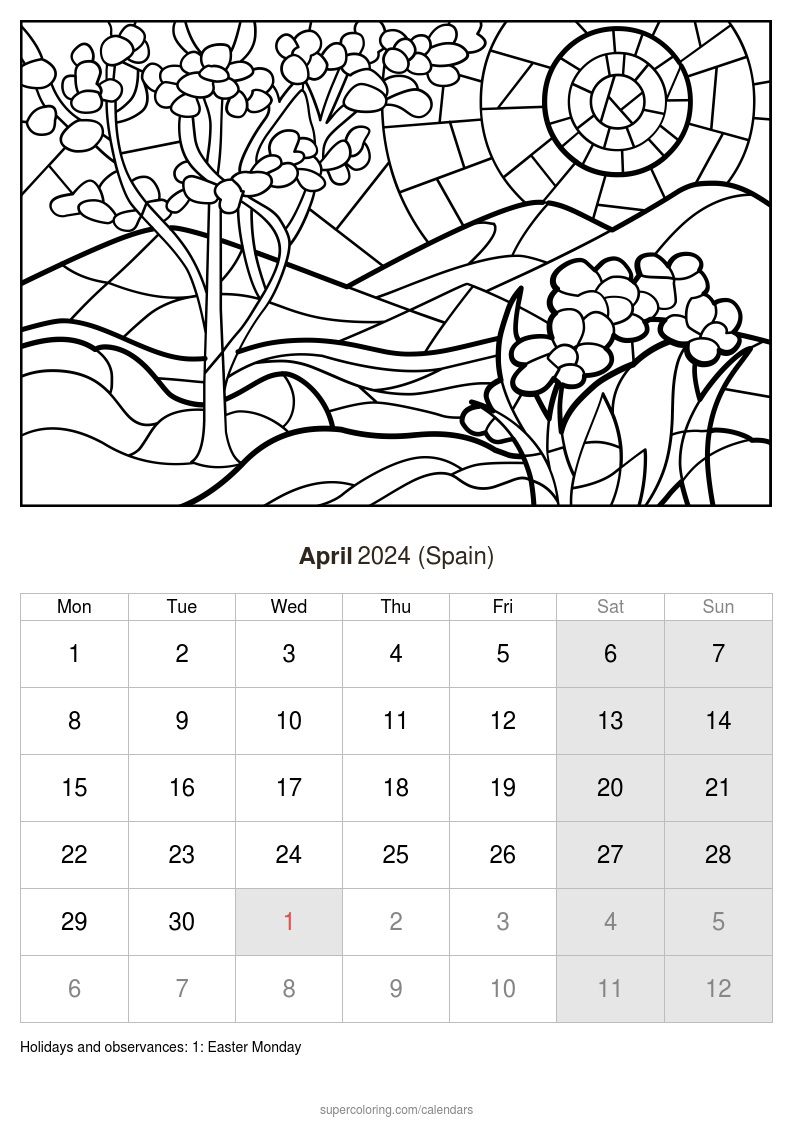 April calendar