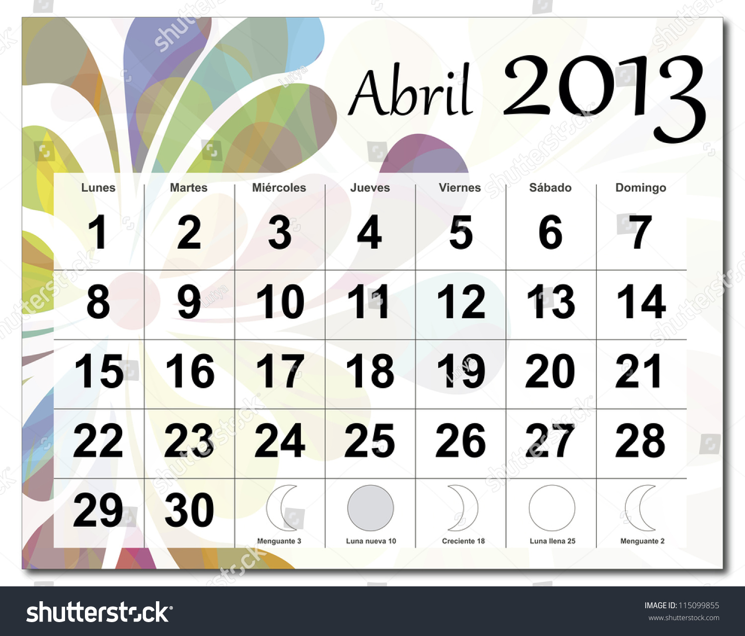 Eps vector file spanish version april stock vector royalty free