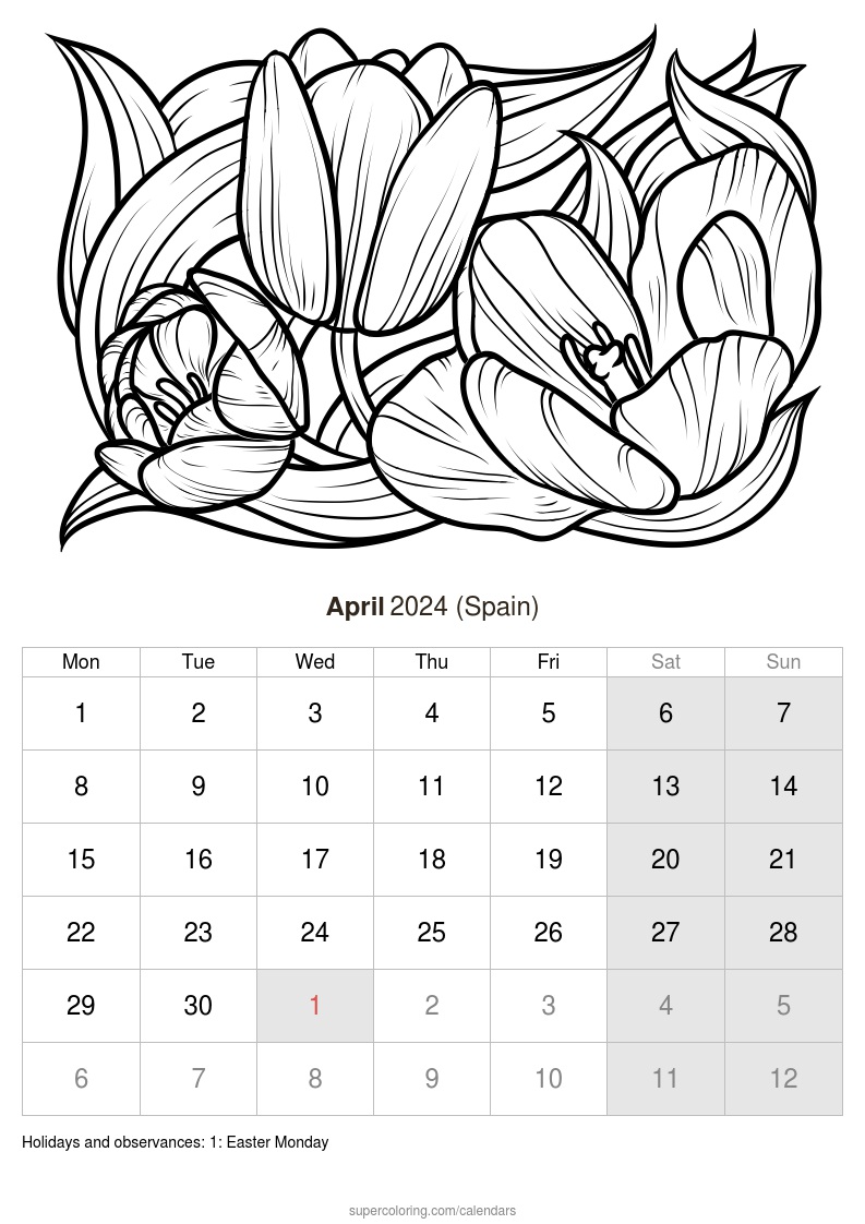 April calendar